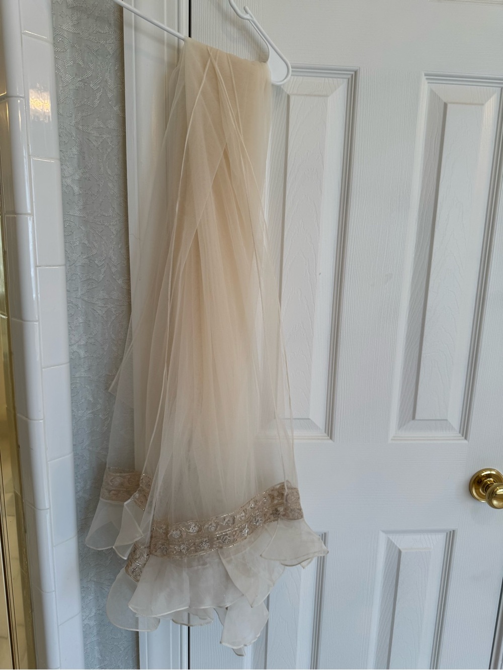 Gold/Cream Ridhi Mehra Lehenga with Deep V Bodice - Picture 15 of 16